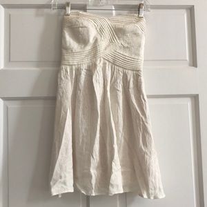 Cream strapless mini dress